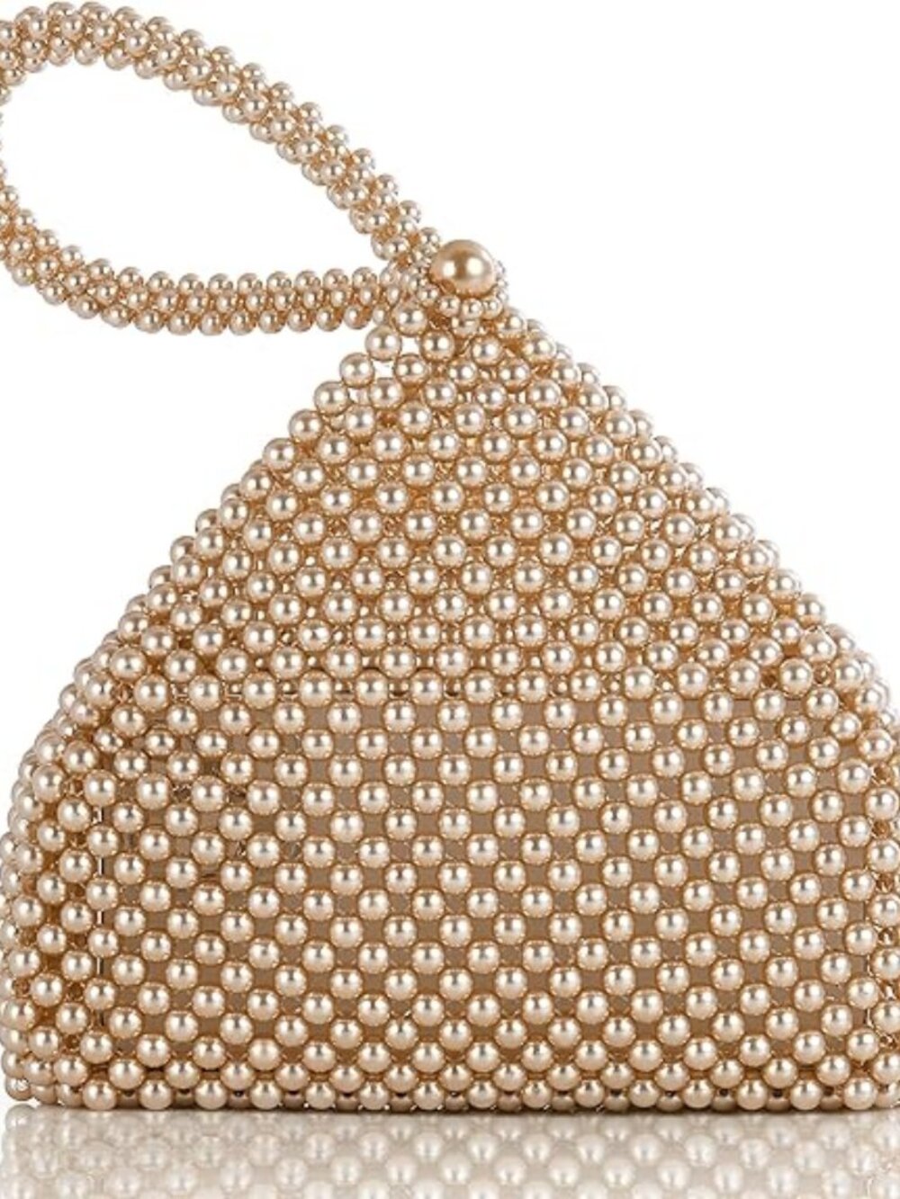 Pearl Clutch Purse Evening Bags for Women Elegant Triangle Purse for Wedding